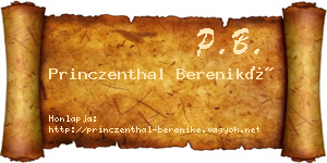 Princzenthal Bereniké névjegykártya